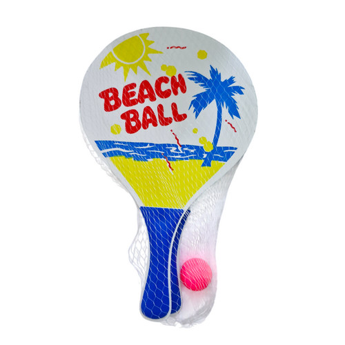 Wooden paddle beach ball - beach,